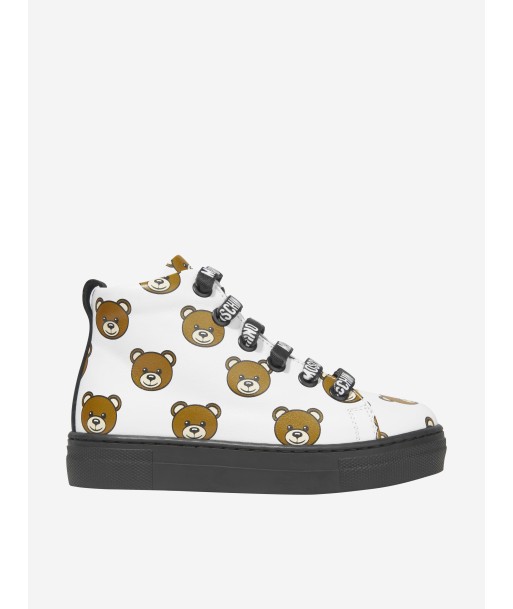 Moschino Kids Leather Teddy Bear High Top Trainers meilleur choix