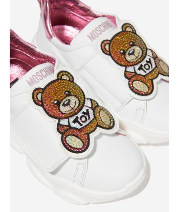 Moschino Girls Leather Teddy Bear Strap Trainers Comparez et commandez 