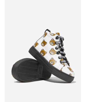 Moschino Kids Leather Teddy Bear High Top Trainers meilleur choix