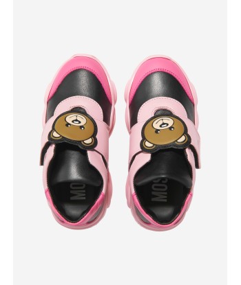 Moschino Girls Leather Teddy Bear Strap Trainers Voir les baskets