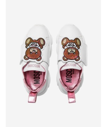 Moschino Girls Leather Teddy Bear Strap Trainers Comparez et commandez 