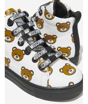 Moschino Kids Leather Teddy Bear High Top Trainers meilleur choix