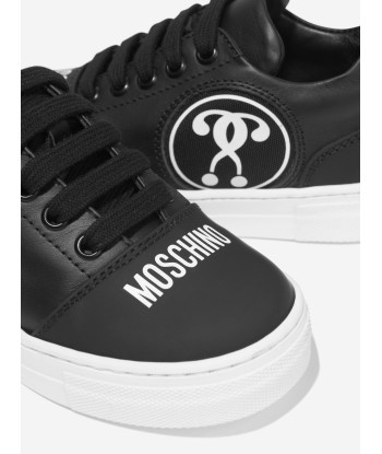 Moschino Boys Leather DQM Logo Trainers en stock