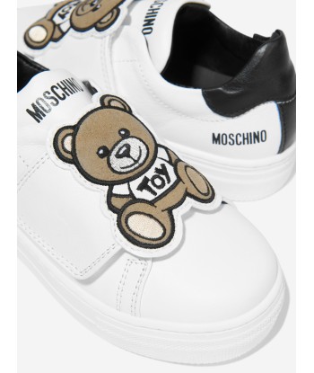 Moschino Kids Leather Teddy Bear Strap Trainers de France