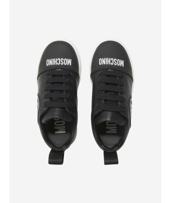 Moschino Boys Leather DQM Logo Trainers en stock