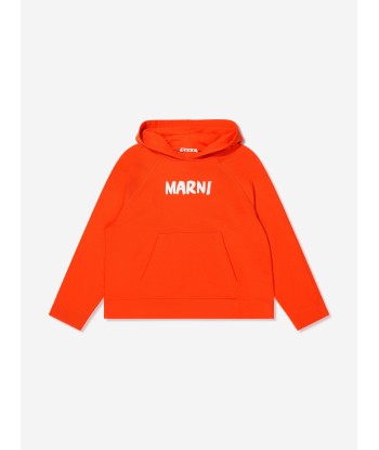 MARNI Kids Logo Hoodie in Orange Venez acheter