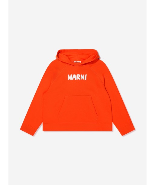 MARNI Kids Logo Hoodie in Orange Venez acheter