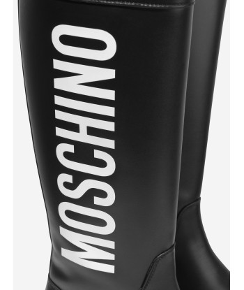 Moschino Girls Leather Maxi Logo Long Boots de France