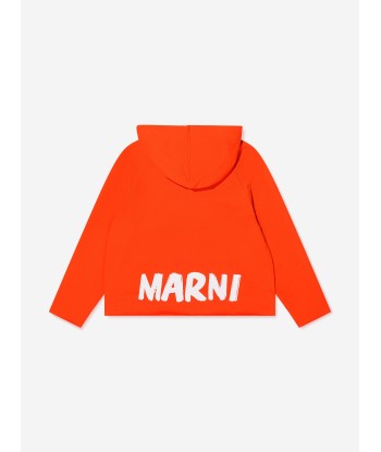 MARNI Kids Logo Hoodie in Orange Venez acheter