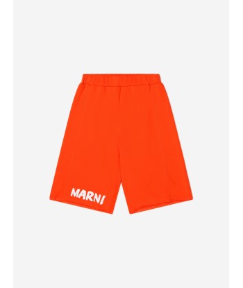 MARNI Kids Logo Jersey Shorts in Orange sélection de produits