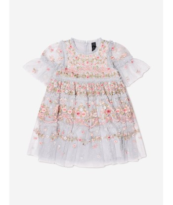 Needle & Thread Girls Ribbon Bouquet Dress In Blue de l' environnement