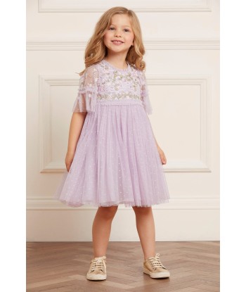 Needle & Thread Girls Ribbon Bouquet Bodice Dress In Lilac les muscles