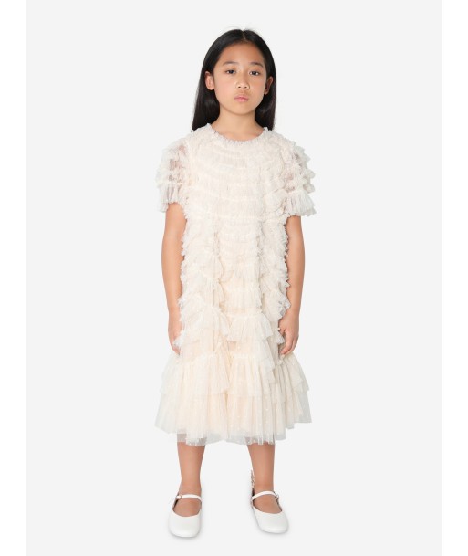 Needle & Thread Girls Marilla Ruffle Dress In Ivory de votre