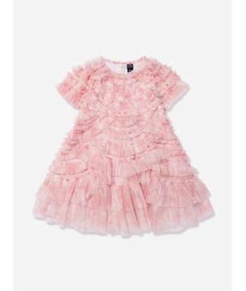 Needle & Thread Girls Fleur De Lis Marilla Ruffle Dress In Pink JUSQU'A -70%! 