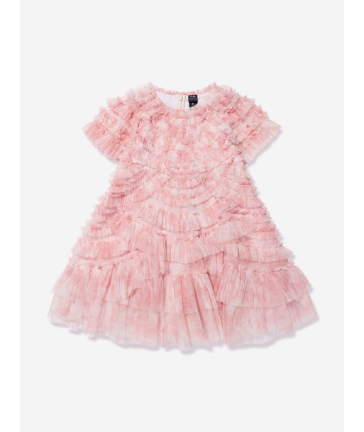 Needle & Thread Girls Fleur De Lis Marilla Ruffle Dress In Pink JUSQU'A -70%! 