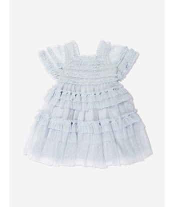 Needle & Thread Girls Peaches Smocked Dress In Blue meilleur choix