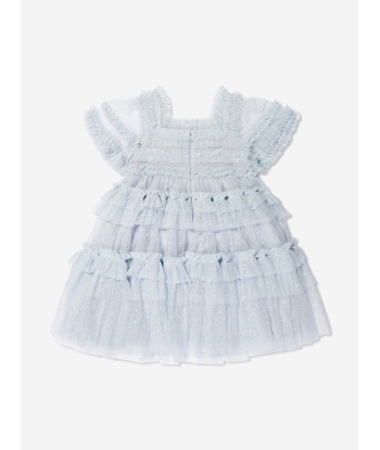 Needle & Thread Girls Peaches Smocked Dress In Blue meilleur choix