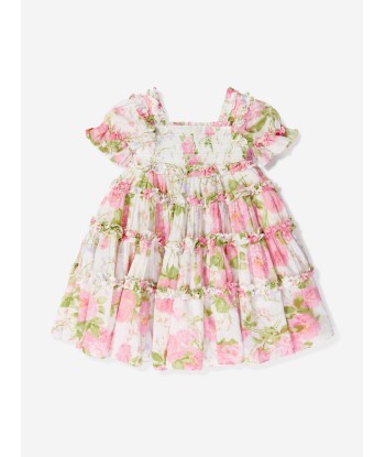 Needle & Thread Girls Rose Bluebell Smocked Dress In Ivory Par le système avancé 