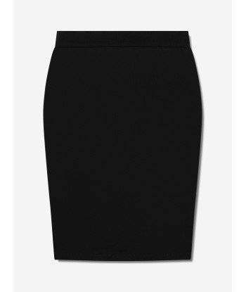 MARNI Girls Logo Midi Skirt in Black Pour