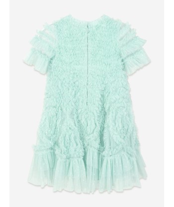 Needle & Thread Girls Verity Ruffle Dress in Turquoise la livraison gratuite