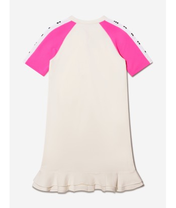 MARNI Girls Half Zip Logo Dress in Ivory de l' environnement