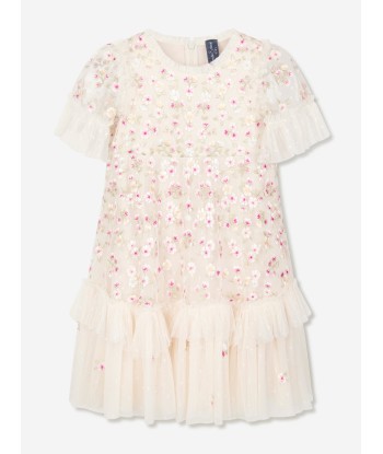 Needle & Thread Girls Evening Primrose Dress in Cream outlet