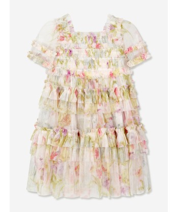 Needle & Thread Girls Iris Smocked Dress in Ivory l'achat 