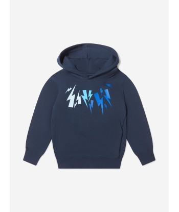 Neil Barrett Boys Lightning Bolt Print Hoodie pour bénéficier 