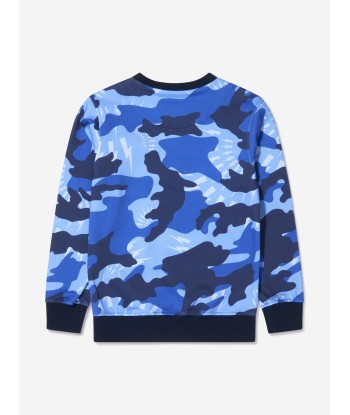 Neil Barrett Boys Camouflage Print Sweatshirt basket pas cher