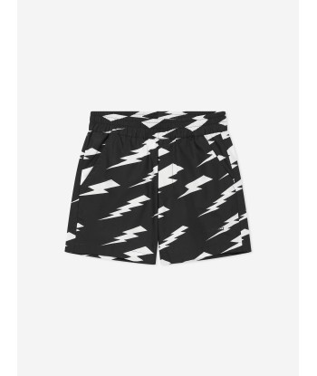 Neil Barrett Boys Thunderbolt Shorts in Black sélection de produits