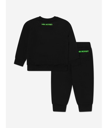 Neil Barrett Baby Boys Thunderbolt Tracksuit in Black brillant des détails fins