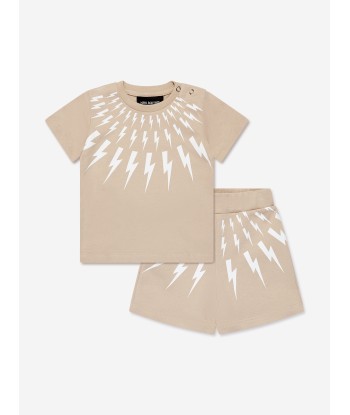 Neil Barrett Baby Boys T-Shirt And Shorts Set in Beige les ctes