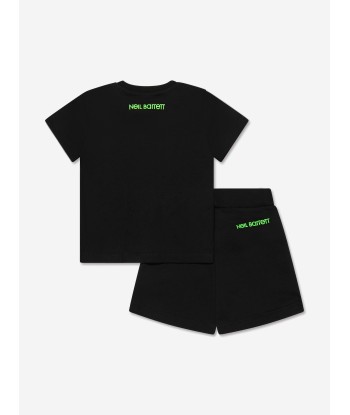 Neil Barrett Baby Boys T-Shirt And Shorts Set in Black pas cher 