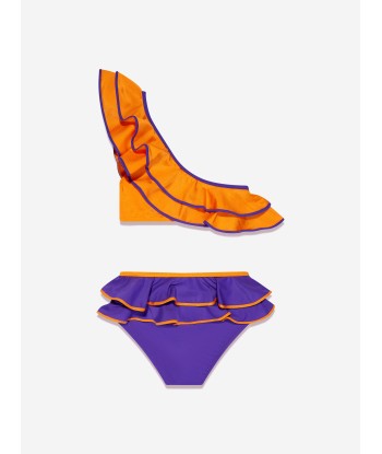 Nessi Byrd Girls Maya Frill Bikini in Orange de France