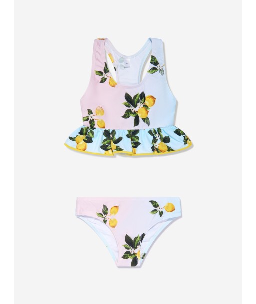 Nessi Byrd Girls Ira Lemon Print Bikini in Multicolour Faites des économies