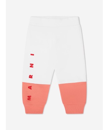 MARNI Baby Girls Logo Print Joggers in White 2023