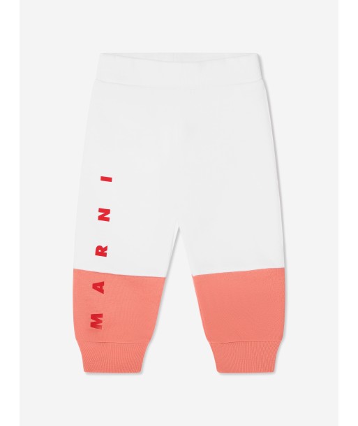 MARNI Baby Girls Logo Print Joggers in White 2023