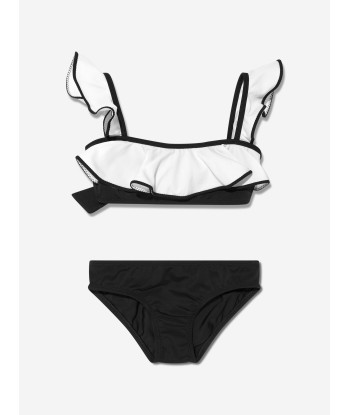 Nessi Byrd Girls Oppa Ruffle Bikini in Black Vous souhaitez 