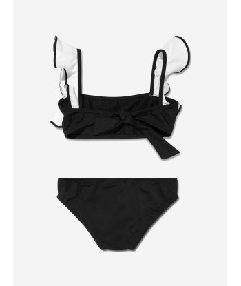 Nessi Byrd Girls Oppa Ruffle Bikini in Black Vous souhaitez 