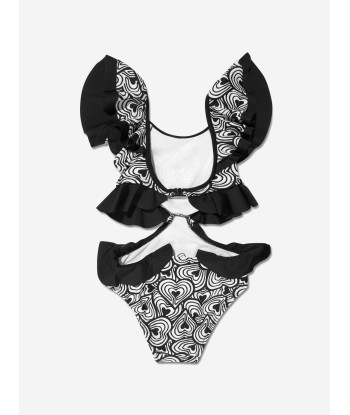 Nessi Byrd Girls Alexia Cut Out Swimsuit in Black le concept de la Pate a emporter 