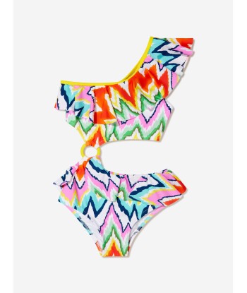 Nessi Byrd Girls Doll Cut Out Asymmetrical Swimsuit in Multicolour de la marque