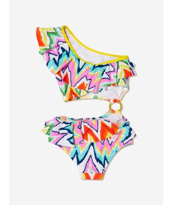 Nessi Byrd Girls Doll Cut Out Asymmetrical Swimsuit in Multicolour de la marque