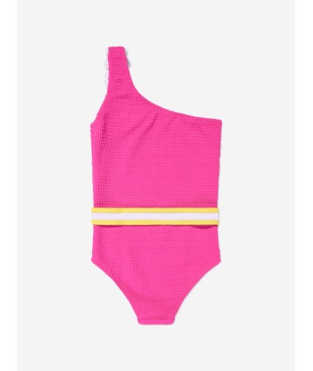 Nessi Byrd Girls Pinko Asymmetrical Swimsuit in Pink pas cher 