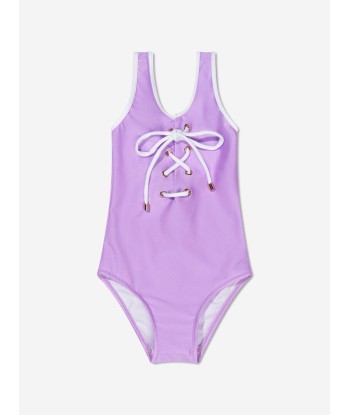 Nessi Byrd Girls Posh Lace Up Swimsuit in Lilac solde