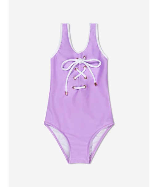 Nessi Byrd Girls Posh Lace Up Swimsuit in Lilac solde