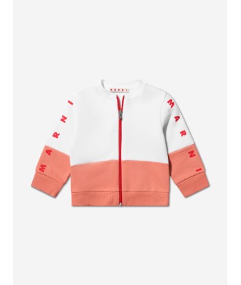 MARNI Baby Girls Zip Up Sweatshirt in White sur le site 