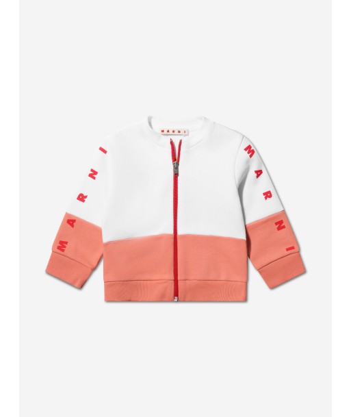 MARNI Baby Girls Zip Up Sweatshirt in White sur le site 