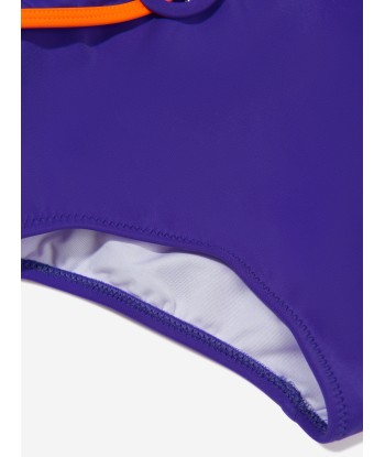 Nessi Byrd Girls Cano Frill Swimsuit in Purple basket pas cher