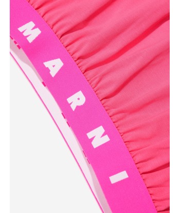 MARNI Girls Logo Band Cropped Top in Pink de pas cher