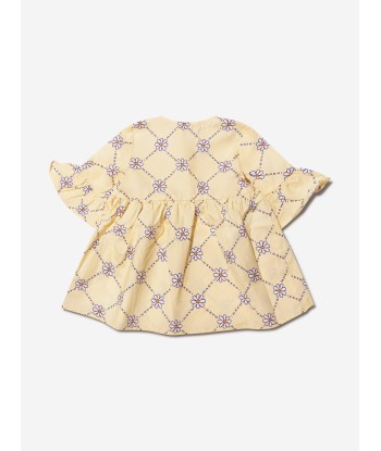 MARNI Baby Girls Ruffle Sleeve Flower Dress in Cream livraison gratuite